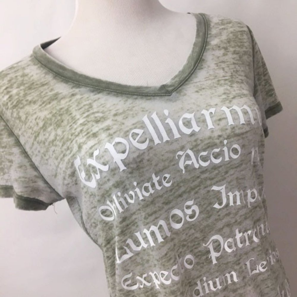 Harry Potter Green Sheer Graphic Tee Sz M